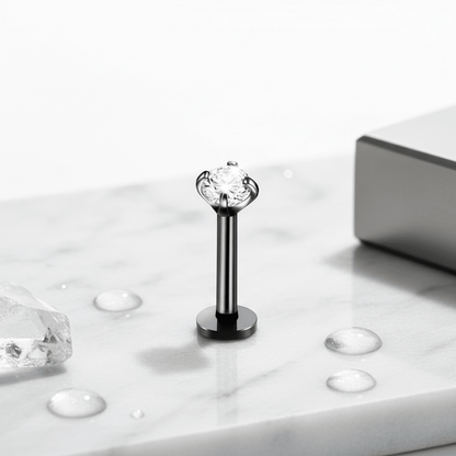 Tragus Piercing Zwart AB Zirkonia 6mm 1.2mm - Aramat Jewels - Piercings - cadeautip