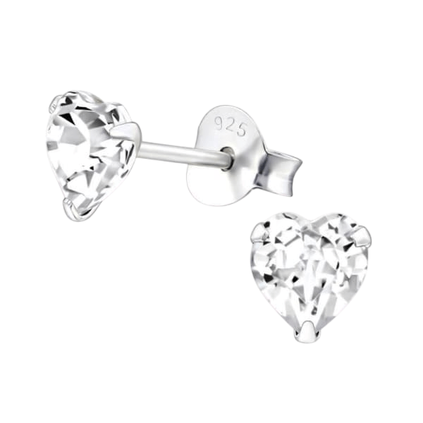 Transparante Hartjes Oorstekers 5 mm - oor1294 - 24394 - Oorbellen kopen# - 5mm - 925 Zilver - alles