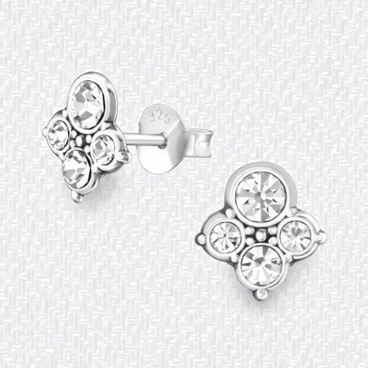 Transparante Kristal Oorbellen met 925 Zilver - Aramat Jewels - Oorbellen - cadeautip