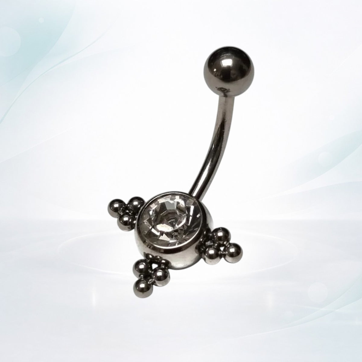 Transparent Zirconia Dots Navel Piercing