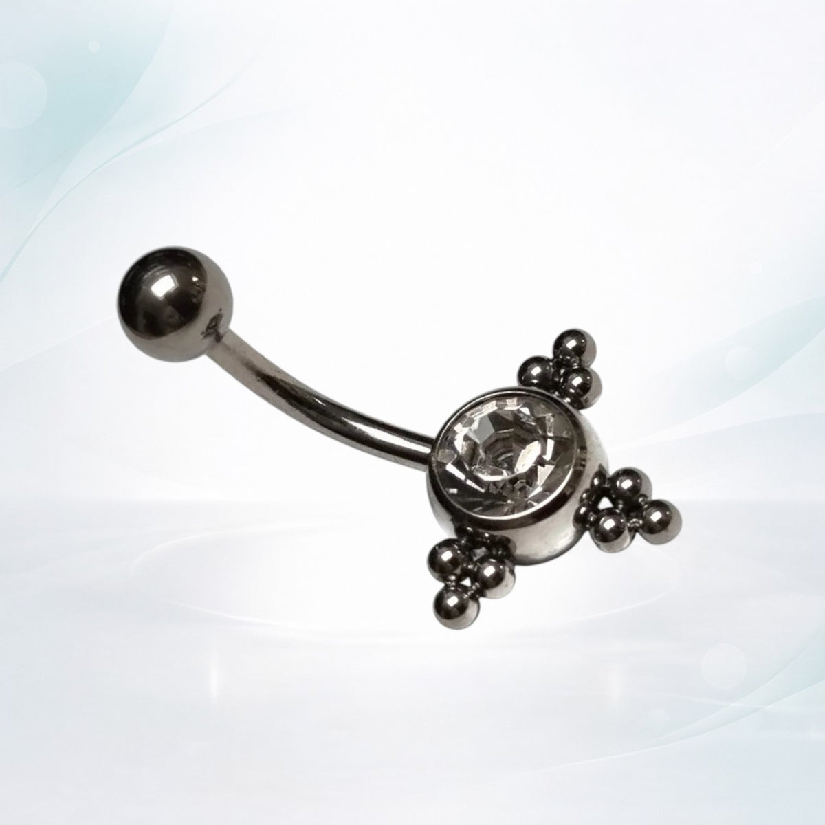 Transparent Zirconia Dots Navel Piercing
