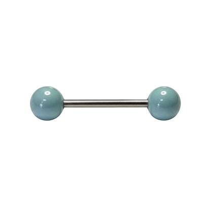 Aramat Jewels light blue pearl tongue piercing made of surgical steel. Hypoallergenic and elegant.