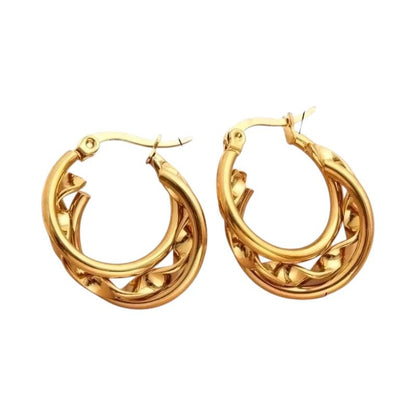 Triple Goudkleurige Oorringen Rond - 20x7mm - oor6293 - 647260 - Oorringen kopen# - 20mm - alles - cadeau