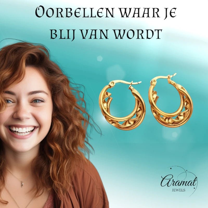 Triple Goudkleurige Oorringen Rond - 20x7mm - oor6293 - 647260 - Oorringen kopen# - 20mm - alles - cadeau