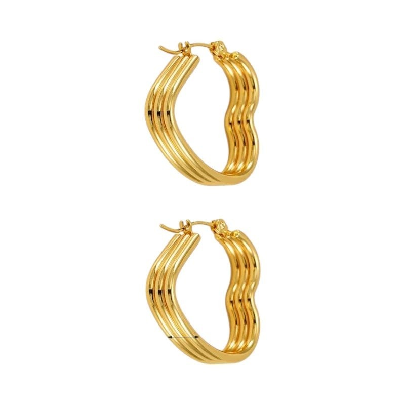 Triple Hart Oorringen Goudkleurig - Liefdevolle Statement - oor6283 - 827751 - Oorringen kopen# - 25mm - alles - cadeau