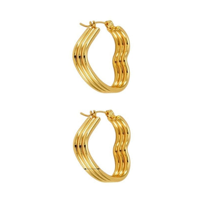 Triple Hart Oorringen Goudkleurig - Liefdevolle Statement - oor6283 - 827751 - Oorringen kopen# - 25mm - alles - cadeau