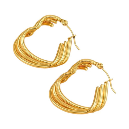 Triple Hartvormige Oorringen 25mm - oor6304 - 827749 - Oorringen kopen# - 25mm - alles - cadeau