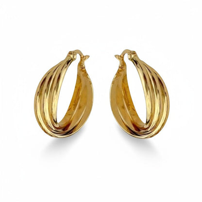 Triple oorringen dames – goudkleurig - Aramat Jewels - Oorringen - cadeautip