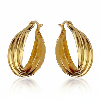 Triple oorringen dames – goudkleurig - Aramat Jewels - Oorringen - cadeautip