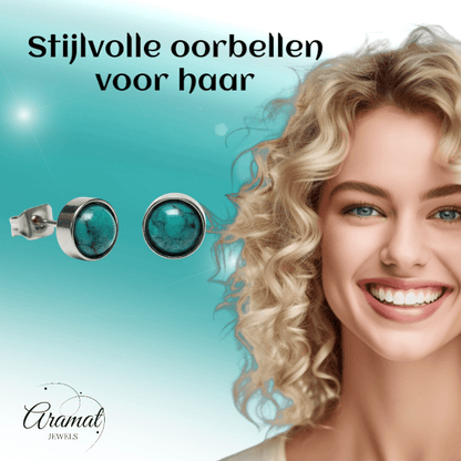 Turquoise Steen Oorbellen - Stijlvol en Duurzaam - Aramat Jewels - Oorbellen - cadeautip