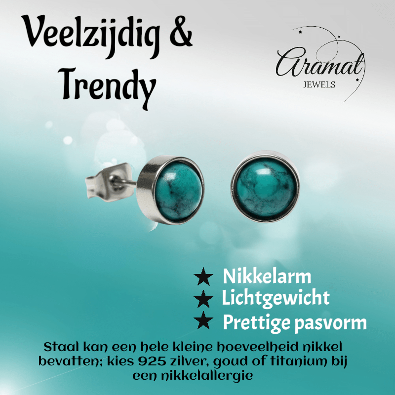 Turquoise Steen Oorbellen - Stijlvol en Duurzaam - Aramat Jewels - Oorbellen - cadeautip