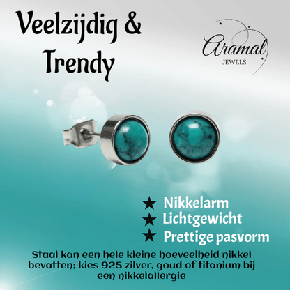 Turquoise Steen Oorbellen - Stijlvol en Duurzaam - Aramat Jewels - Oorbellen - cadeautip
