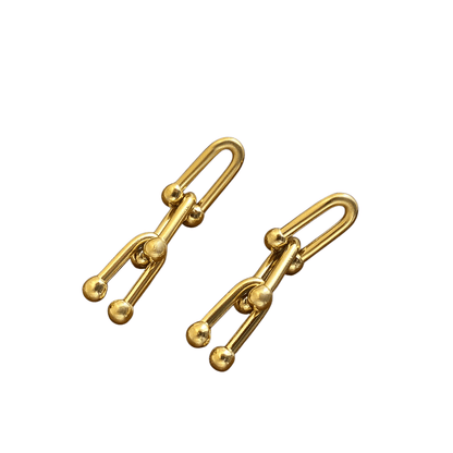 U - Schakel Oorbellen 35x8mm Staal - Aramat Jewels - RVS Sieraden - Oorbellen - cadeautip