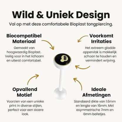 Een koptelefoon met zwarte en witte bolletjes