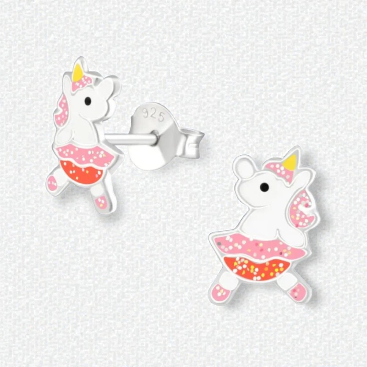 Unieke Zilveren Unicorn Oorbellen - Dansende Eenhoorn - Aramat Jewels - Oorbellen - cadeautip