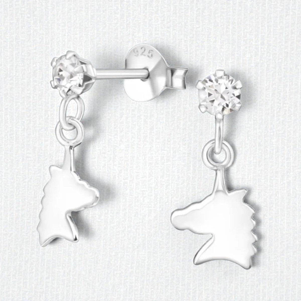 Unieke Zilveren Unicorn Oorknopjes - Cadeau - Aramat Jewels - Oorbellen - cadeautip