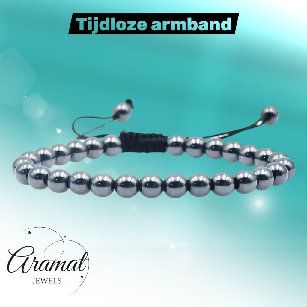 Verstelbaar Hematiet Armband natuursteen - Aramat Jewels - Armbanden - cadeautip
