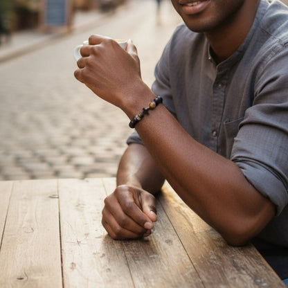 Verstelbare Armband Met Tijgeroog & Natuursteen - Aramat Jewels - Armbanden - cadeautip