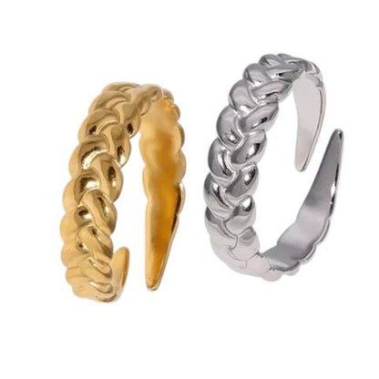 Verstelbare Damesring met Vlecht Design van RVS - 5,5mm - Aramat Jewels - Ringen - cadeautip