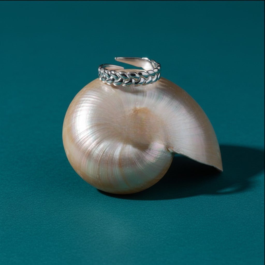 Verstelbare Damesring met Vlecht Design van RVS - 5,5mm - Aramat Jewels - Ringen - cadeautip