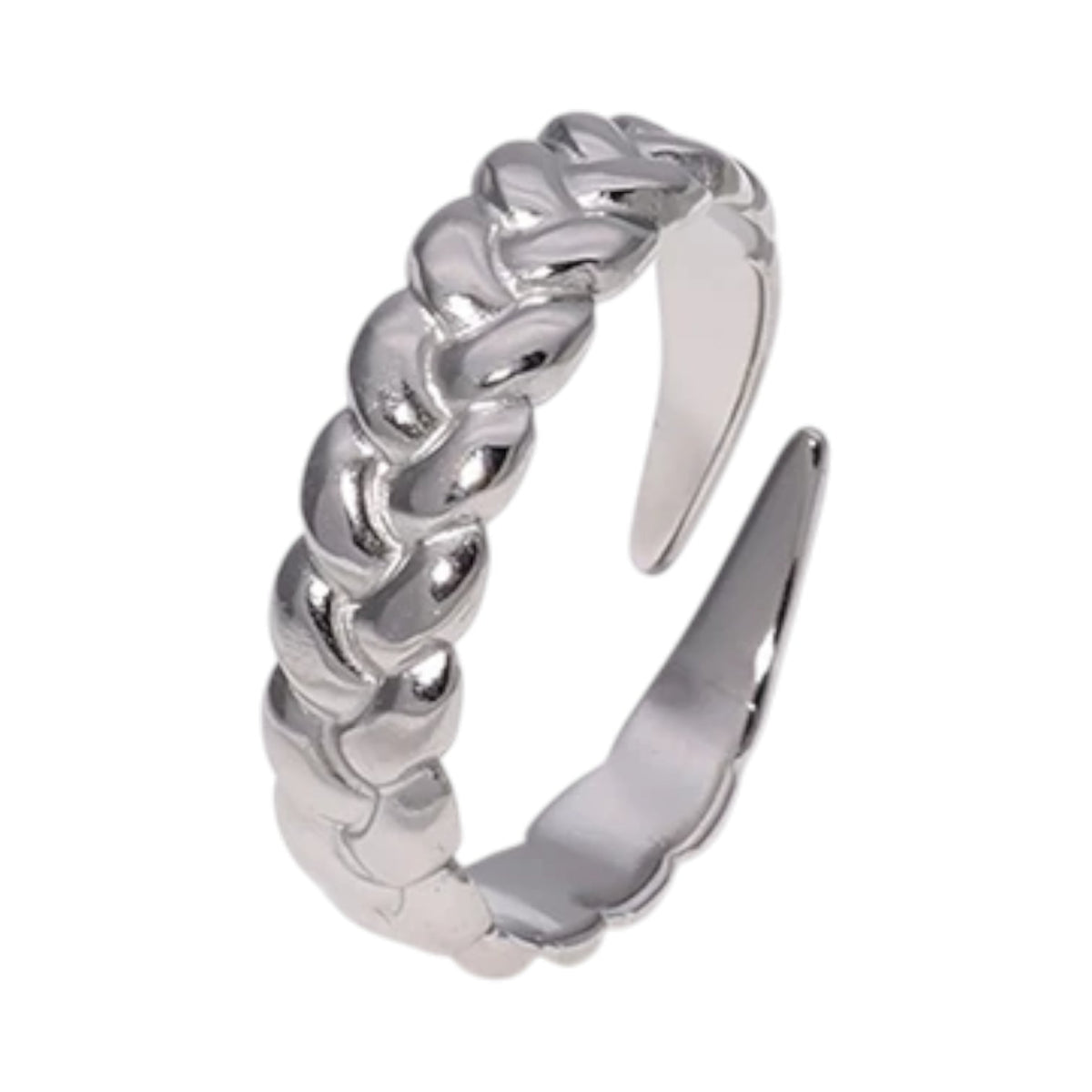 Verstelbare Damesring met Vlecht Design van RVS - 5,5mm - Aramat Jewels - Ringen - cadeautip