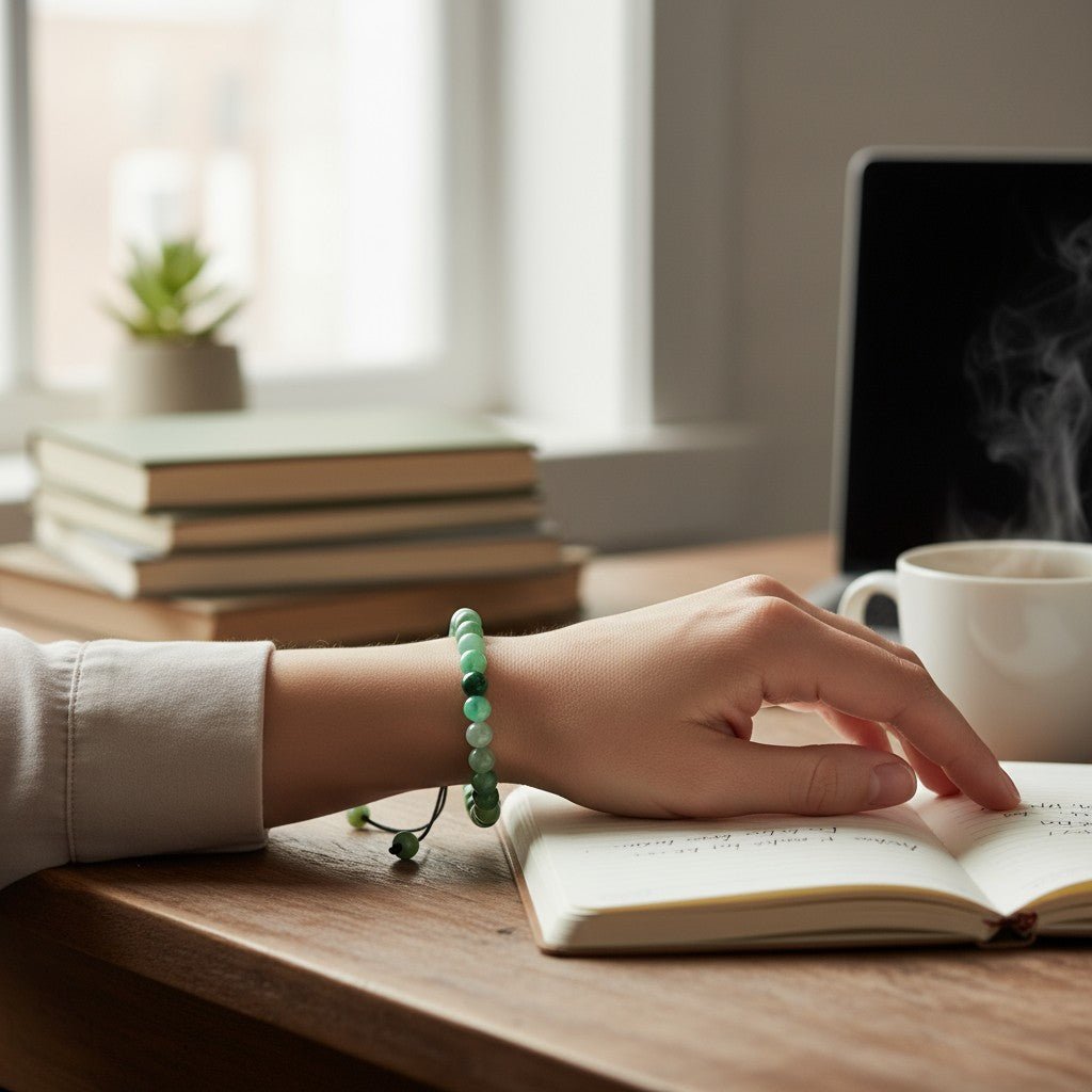 Verstelbare Groene Streepagaat Armband - Aramat Jewels - Armbanden - cadeautip