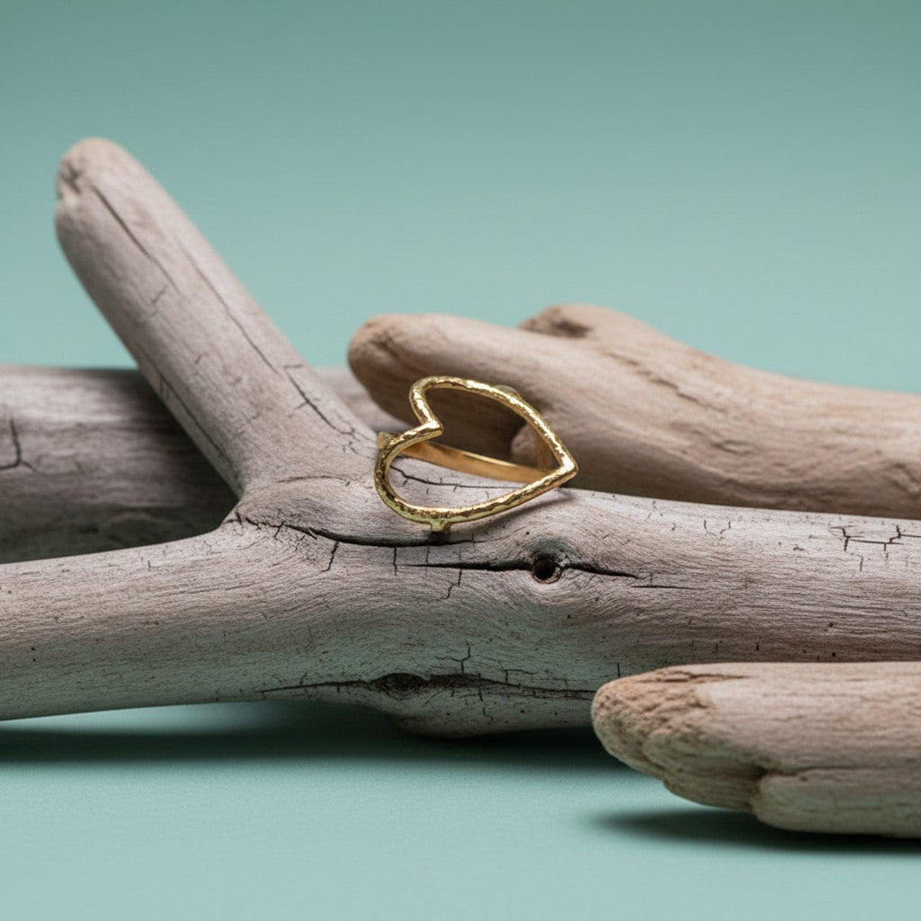 Verstelbare Ring met Groot Open Hart 19mm - Stainless Steel - Aramat Jewels - Ringen - cadeautip