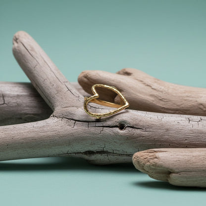 Verstelbare Ring met Groot Open Hart 19mm - Stainless Steel - Aramat Jewels - Ringen - cadeautip