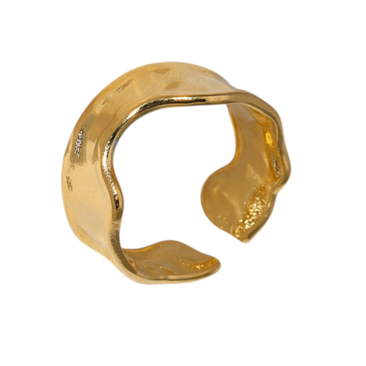 Verstelbare RVS Damesring met Getrommeld Design - 11mm breed - Aramat Jewels - Ringen - cadeautip