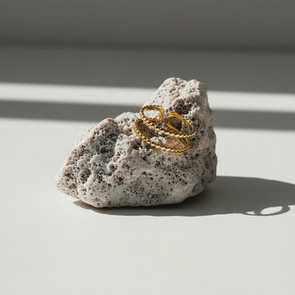 Verstelbare RVS Ring met Dubbele Bolletjeslijn (7 mm) - Aramat Jewels - Ringen - cadeautip