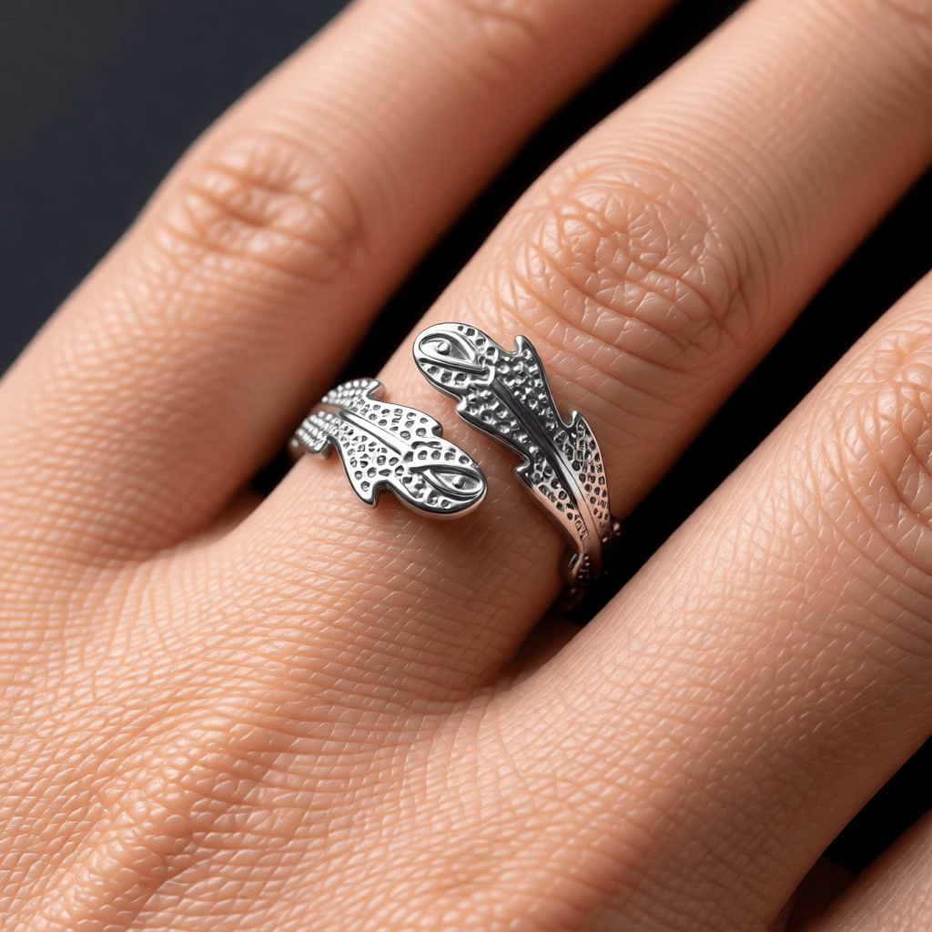 Verstelbare RVS Ring met Verfijnd Veer - Ontwerp (17 mm) - Aramat Jewels - Ringen - cadeautip