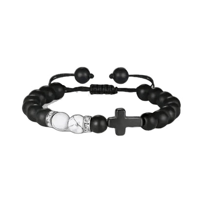 Verstelbare Zwarte Steen Armband Met Howliet - Aramat Jewels - Armbanden - cadeautip