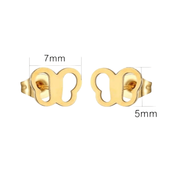 Vlinder oorstekers goudkleurig 5x7 mm - Aramat Jewels - Oorbellen - cadeautip