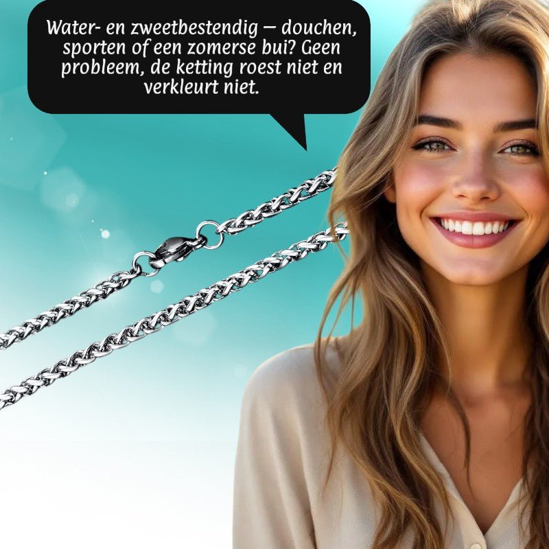 Vossenstaart Halsketting RVS 100 cm – 3 mm - Aramat Jewels - Halskettingen - cadeautip