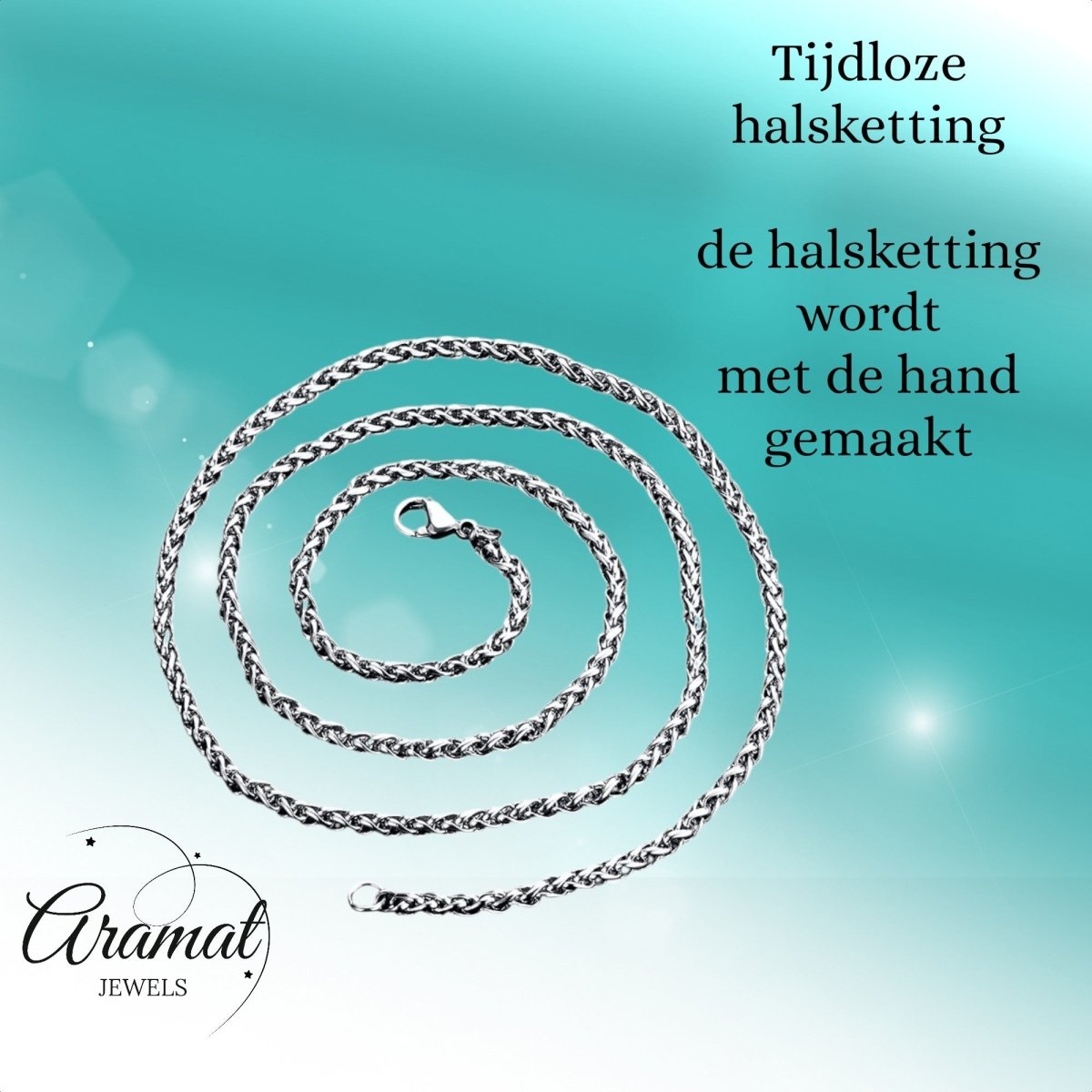 Vossenstaart Halsketting RVS 100 cm – 3 mm - Aramat Jewels - Halskettingen - cadeautip