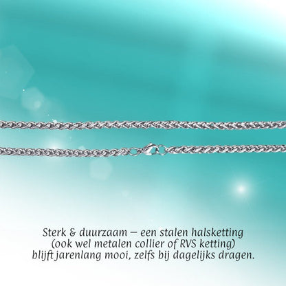 Vossenstaart Halsketting RVS 100 cm – 4 mm - Aramat Jewels - Halskettingen - cadeautip