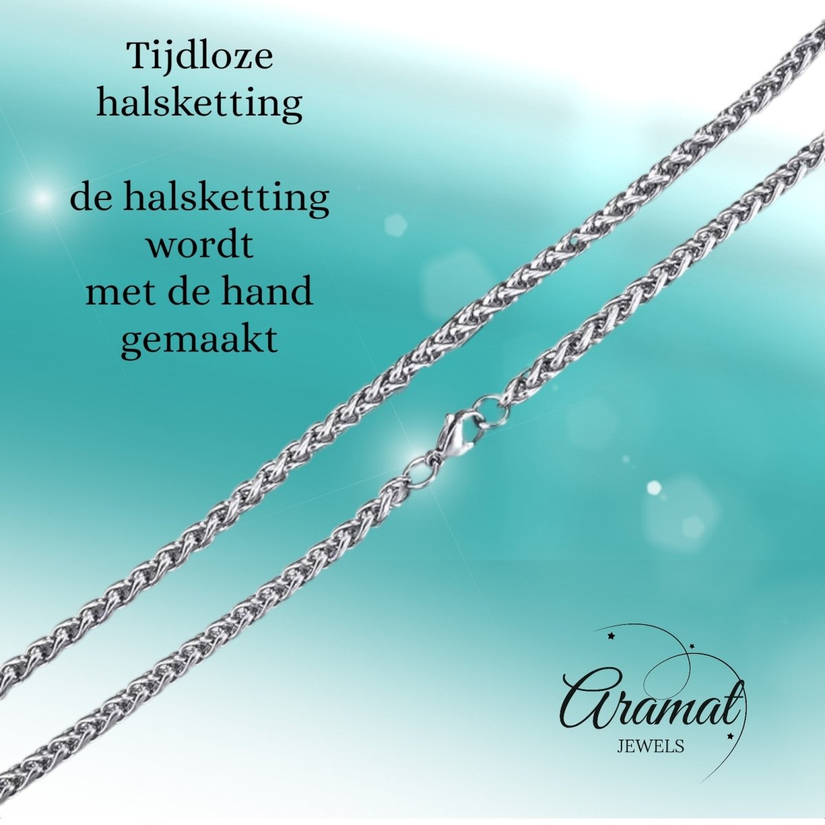 Vossenstaart Halsketting RVS 100 cm – 4 mm - Aramat Jewels - Halskettingen - cadeautip