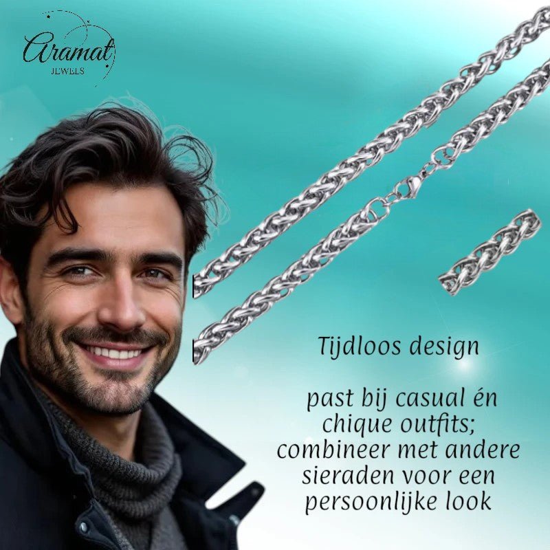 Vossenstaart Halsketting RVS 70 cm – 7 mm - Aramat Jewels - Halskettingen - cadeautip