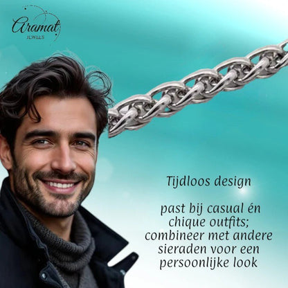 Vossenstaart Halsketting RVS 75 cm – 10 mm - Aramat Jewels - Halskettingen - cadeautip