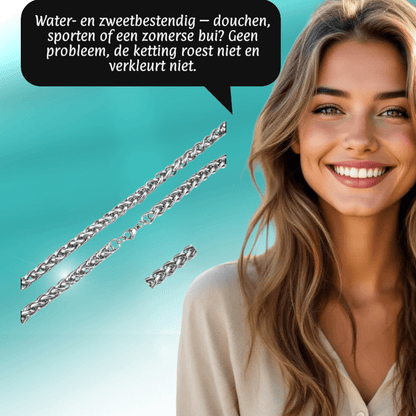 Vossenstaart Halsketting RVS 75 cm – 8 mm - Aramat Jewels - Halskettingen - cadeautip