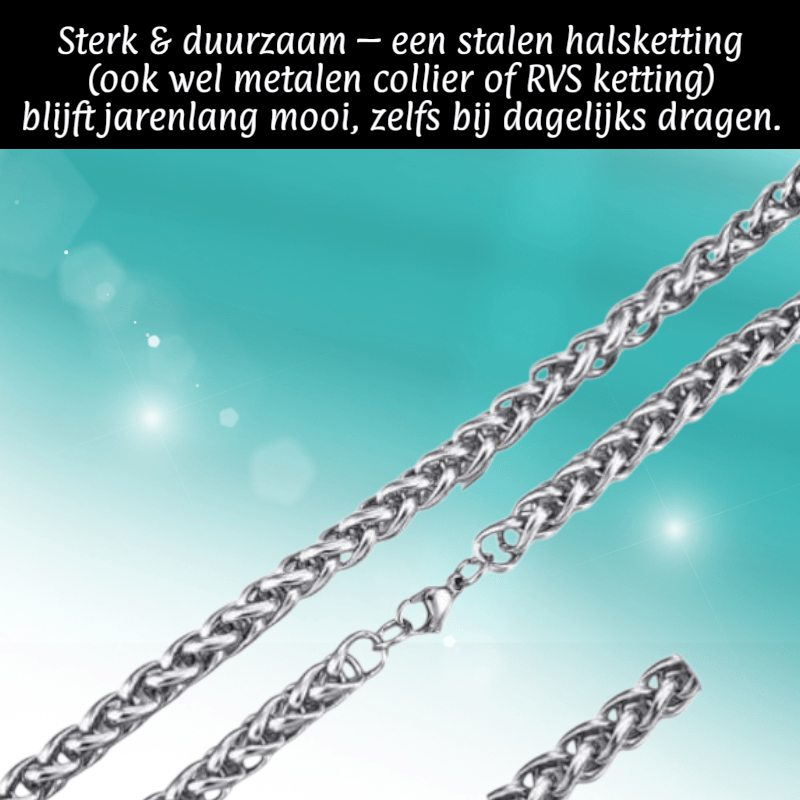 Vossenstaart Halsketting RVS 75 cm – 8 mm - Aramat Jewels - Halskettingen - cadeautip