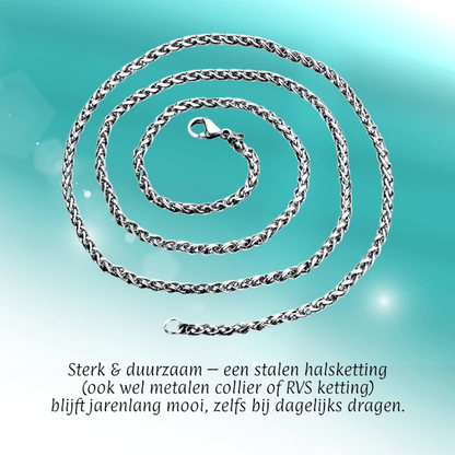 Vossenstaart Halsketting RVS 85 cm – 5 mm - Aramat Jewels - Halskettingen - cadeautip