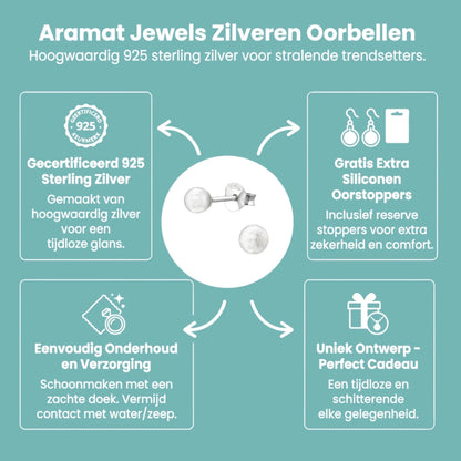 Zijde Witte Zilveren Parel Oorbellen - Aramat Jewels - Oorbellen - cadeautip