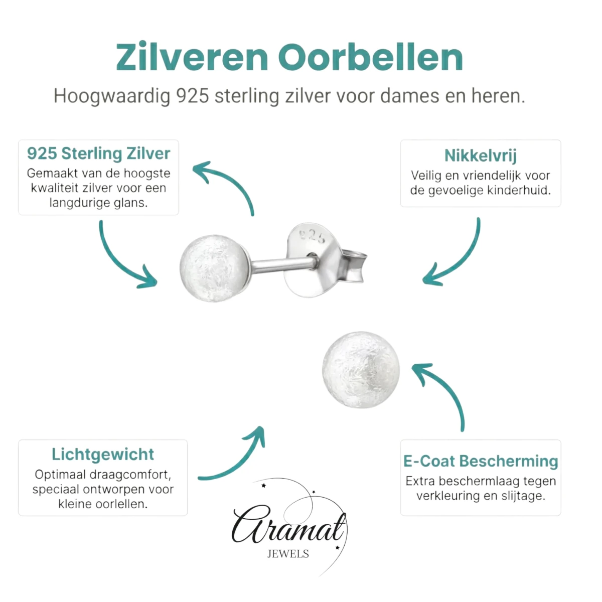Zijde Witte Zilveren Parel Oorbellen - Aramat Jewels - Oorbellen - cadeautip