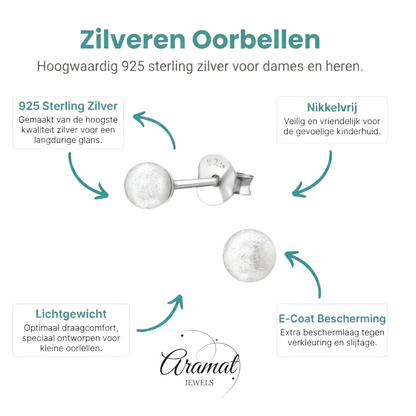 Zijde Witte Zilveren Parel Oorbellen - Aramat Jewels - Oorbellen - cadeautip