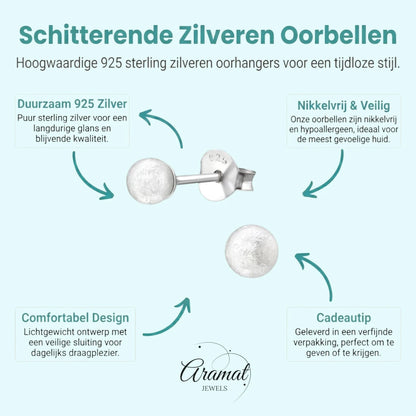 Zijde Witte Zilveren Parel Oorbellen - Aramat Jewels - Oorbellen - cadeautip