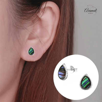 Zilveren Abalone Oorbellen 10x8 mm - oor973 - 30899 - Oorbellen kopen# - 10mm - 925 Zilver - Abalone