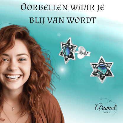 Zilveren Abalone Steroorbellen 10x9 mm - oor981 - 30784 - Oorbellen kopen# - 10mm - 925 Zilver - Abalone