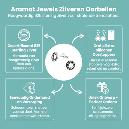 Zilveren Bali Oorbellen Rond - Open Cirkel - Aramat Jewels - Oorbellen - cadeautip