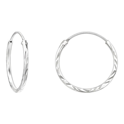 Zilveren Bewerkte Oorringetjes 16mm - oor1728 - 6811 - Oorringen kopen# - 16mm - 1mm